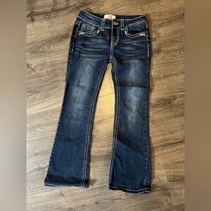 Shyanne embroidered butt pocket flared boot, cut pants